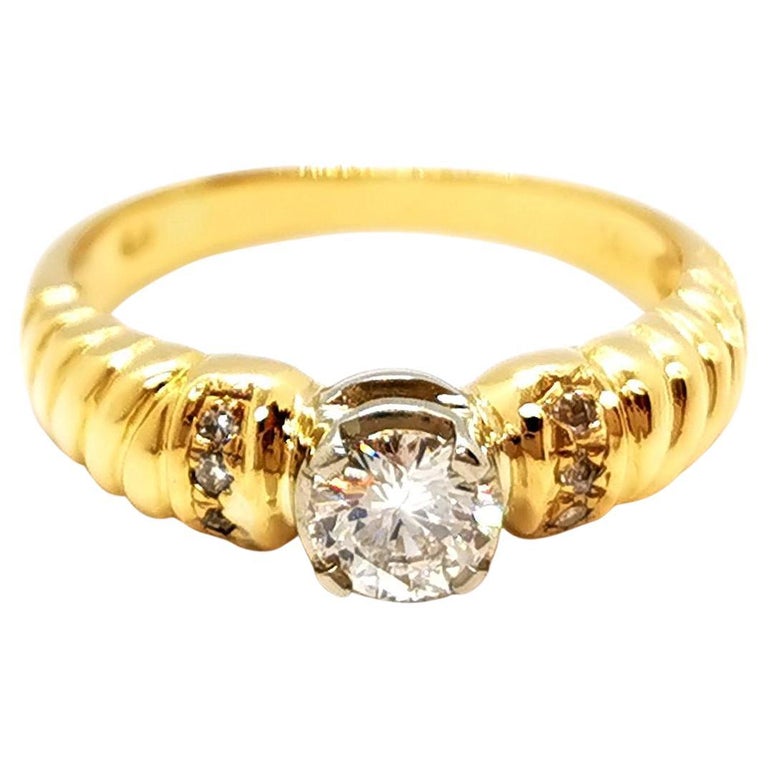Ring Yellow Gold Diamond For Sale at 1stDibs