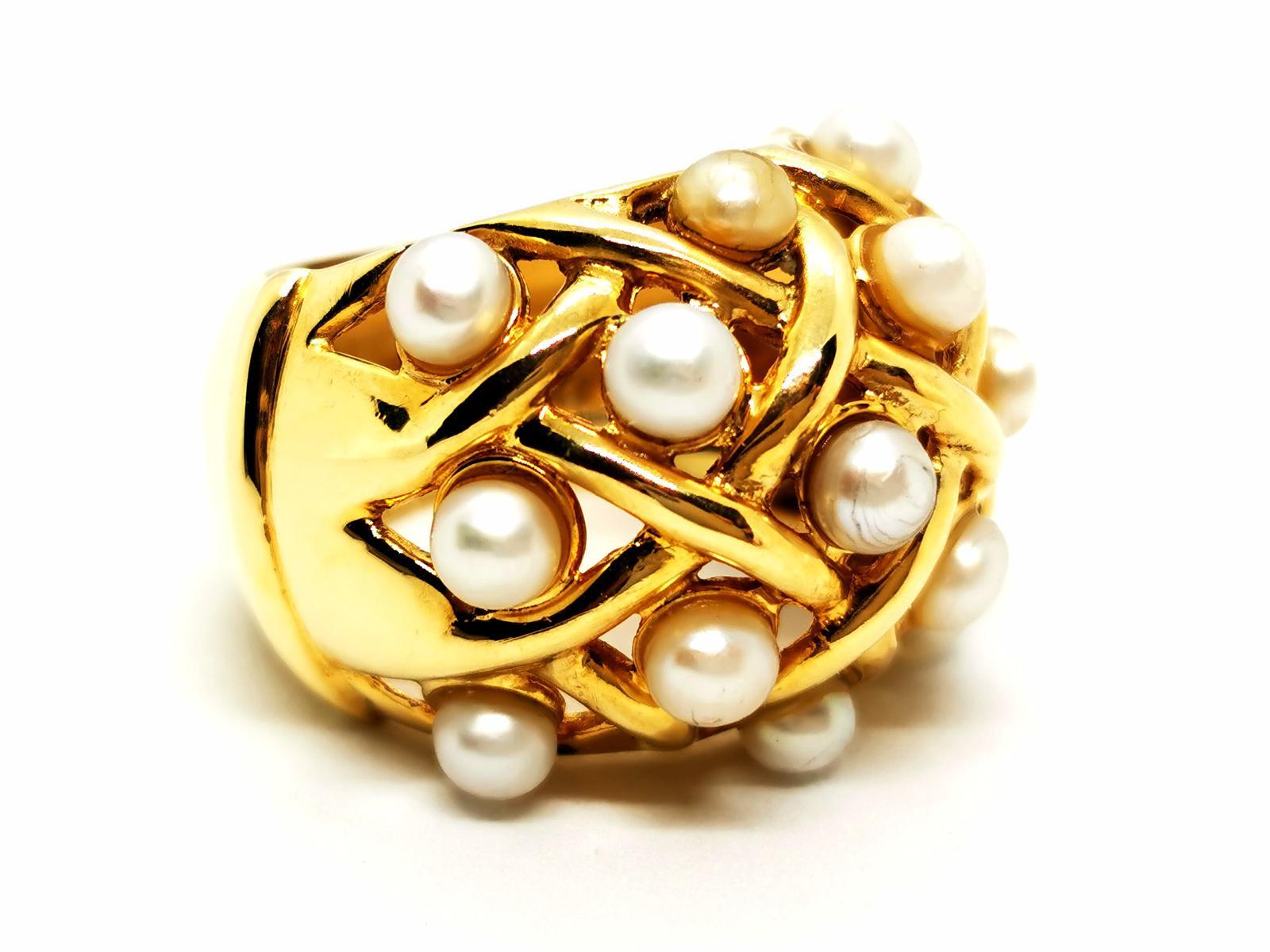 Women's Ring Yellow Gold Pearl