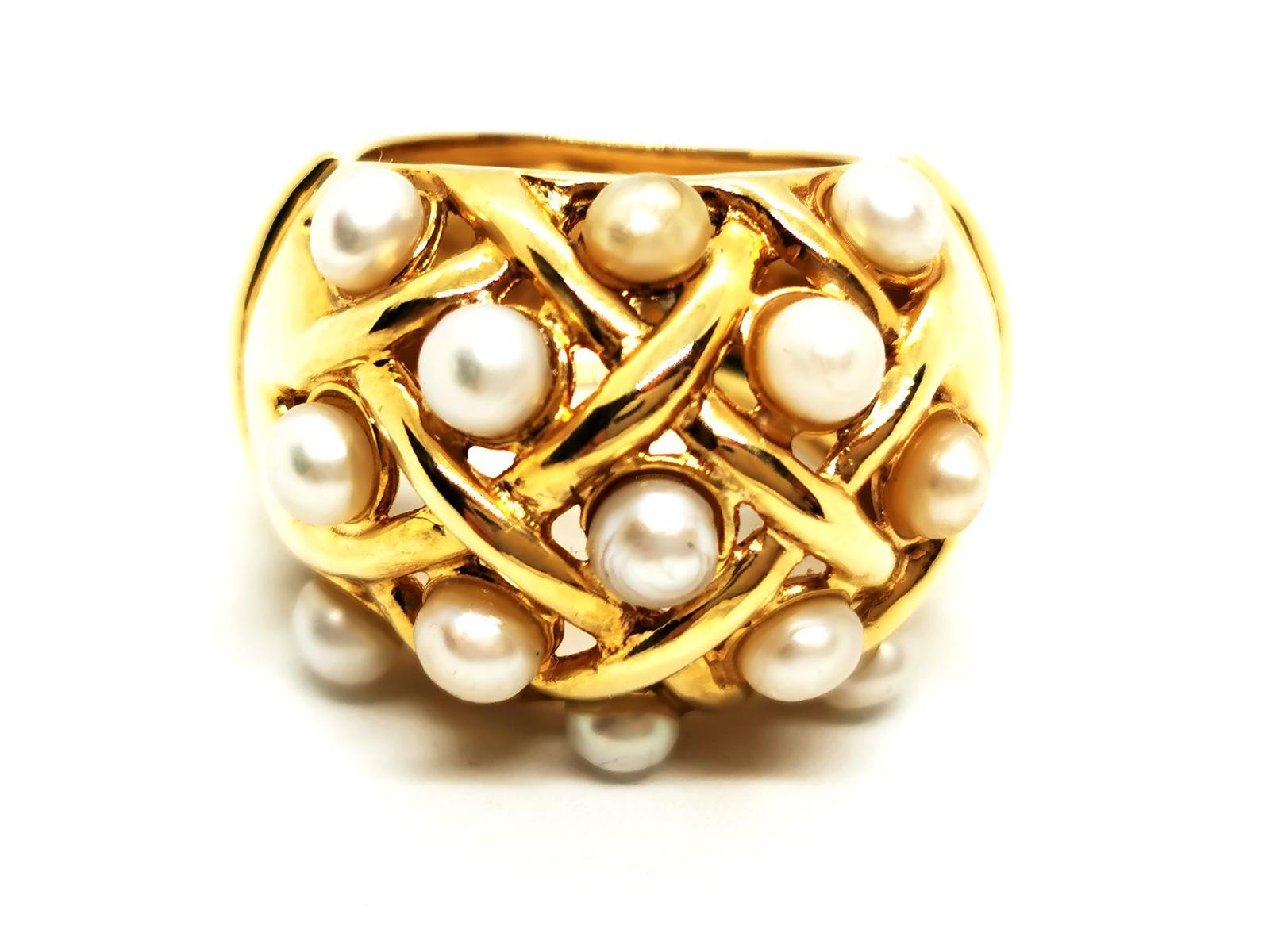 Ring Yellow Gold Pearl 2