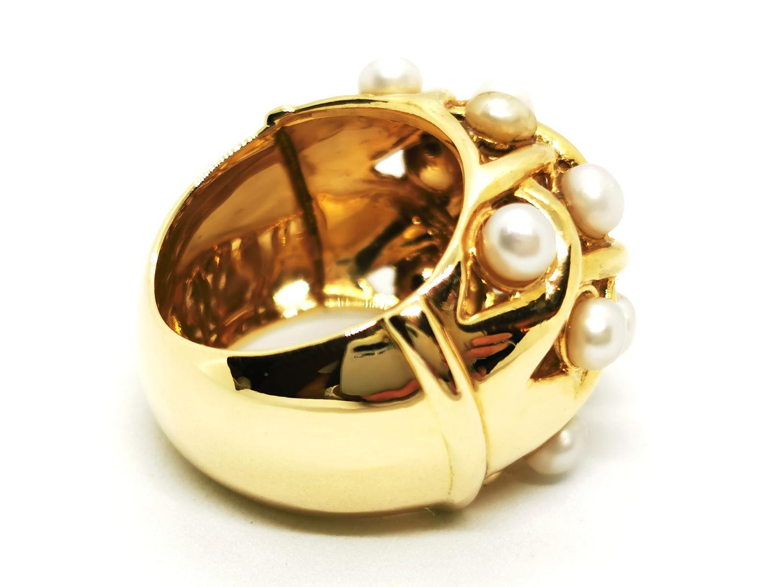 Ring Yellow Gold Pearl 3