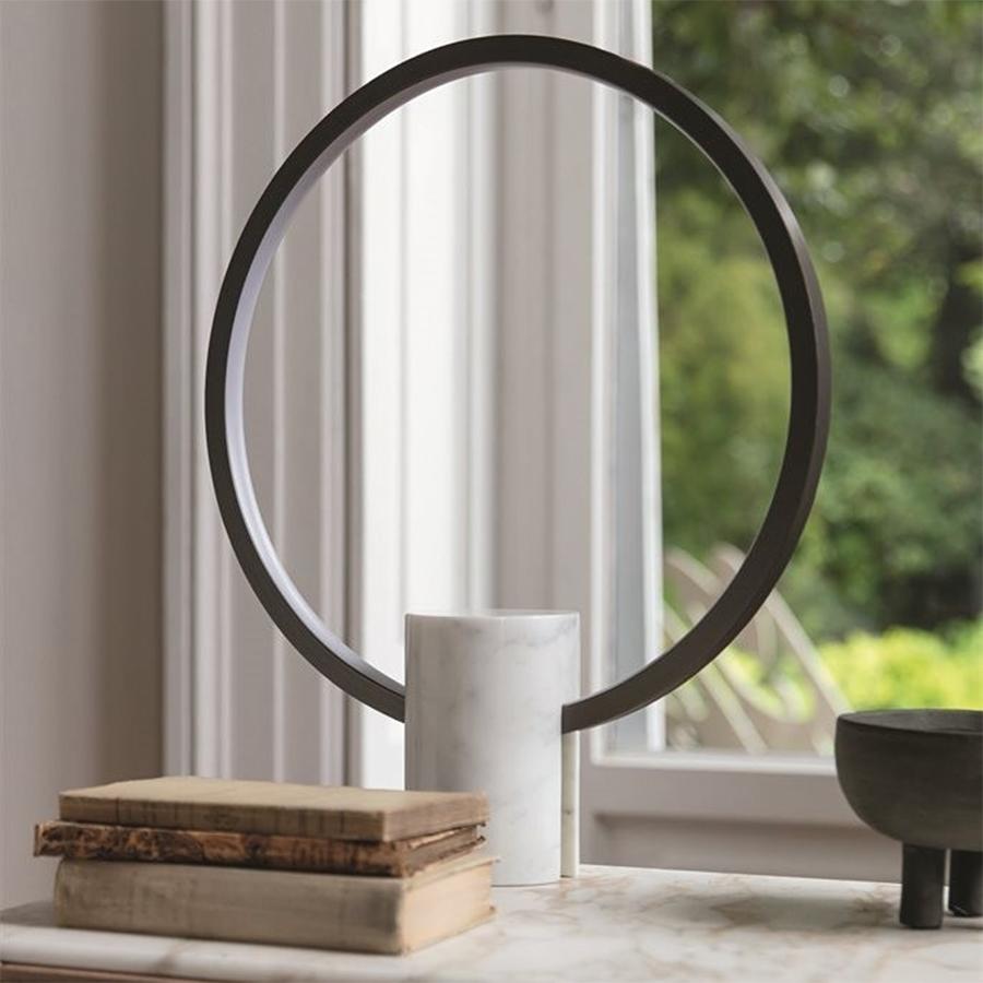 Italian Ring'N Marble L Table Lamp For Sale