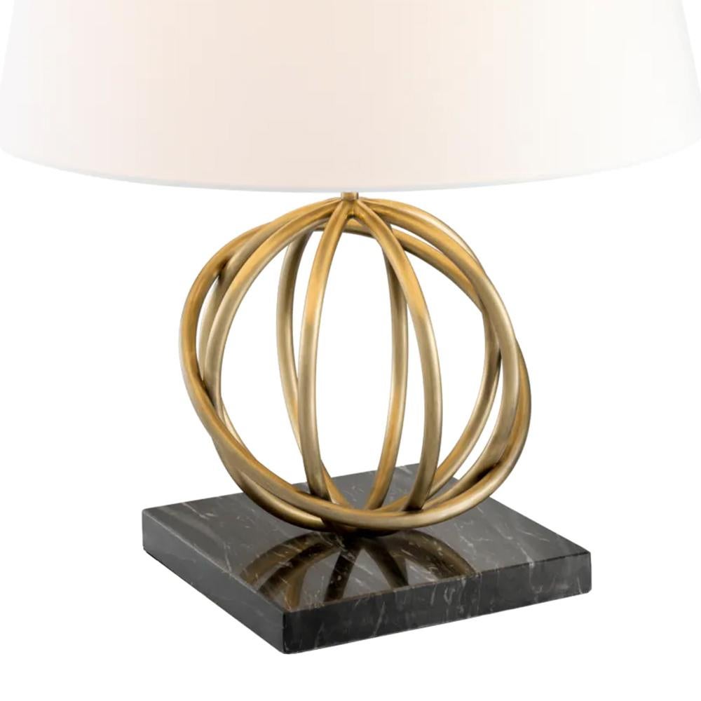Hand-Crafted Rings Brass Table Lamp For Sale
