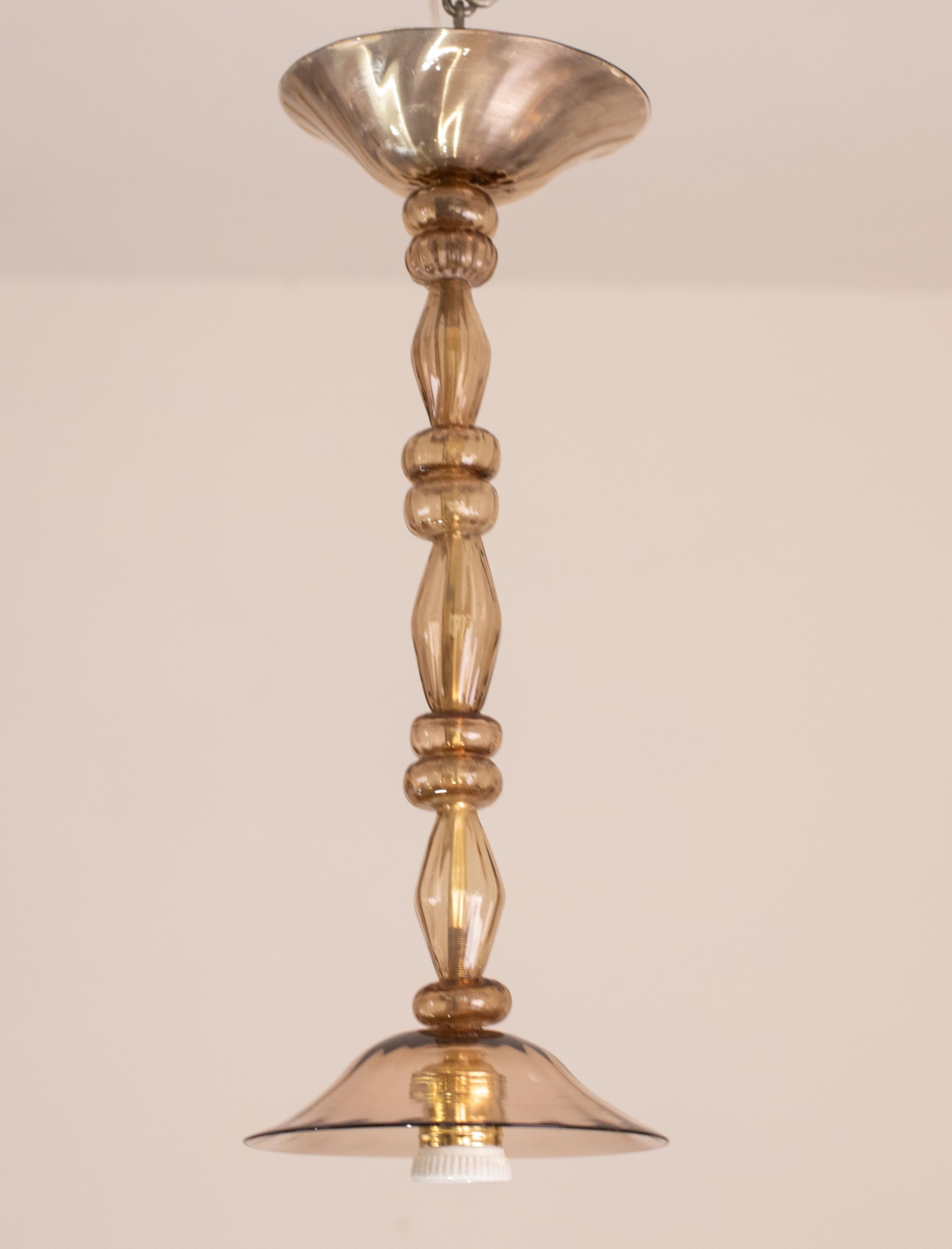 Metà XX secolo Lampadario a sospensione Rings Chandelier di Barovier&Toso, anni '50 in vendita