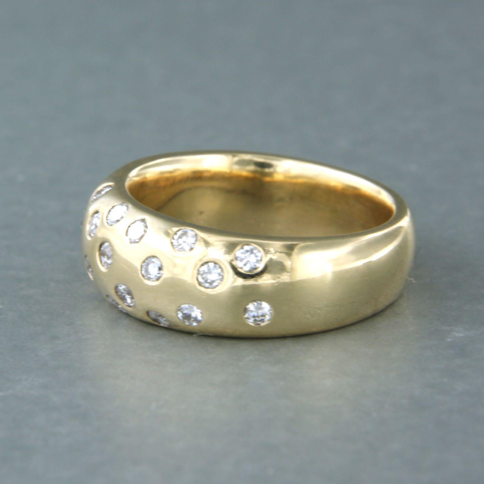14k ring set with brilliant cut diamond 0.70 ct - F/G - VS/SI - ring size 7.25 (17.5/55)

detailed description:

the top of the ring is 8.0 mm wide and 3.6 mm high

ring size 7.25(17.5/55), the ring can be enlarged or reduced a few sizes for free.