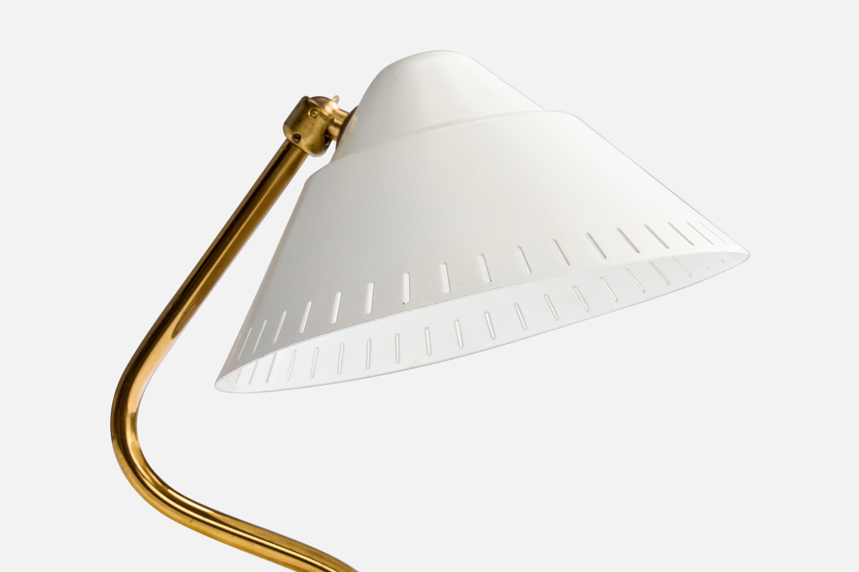 Swedish Ringus, Table Lamp, Brass, Metal, Sweden, 1950s For Sale