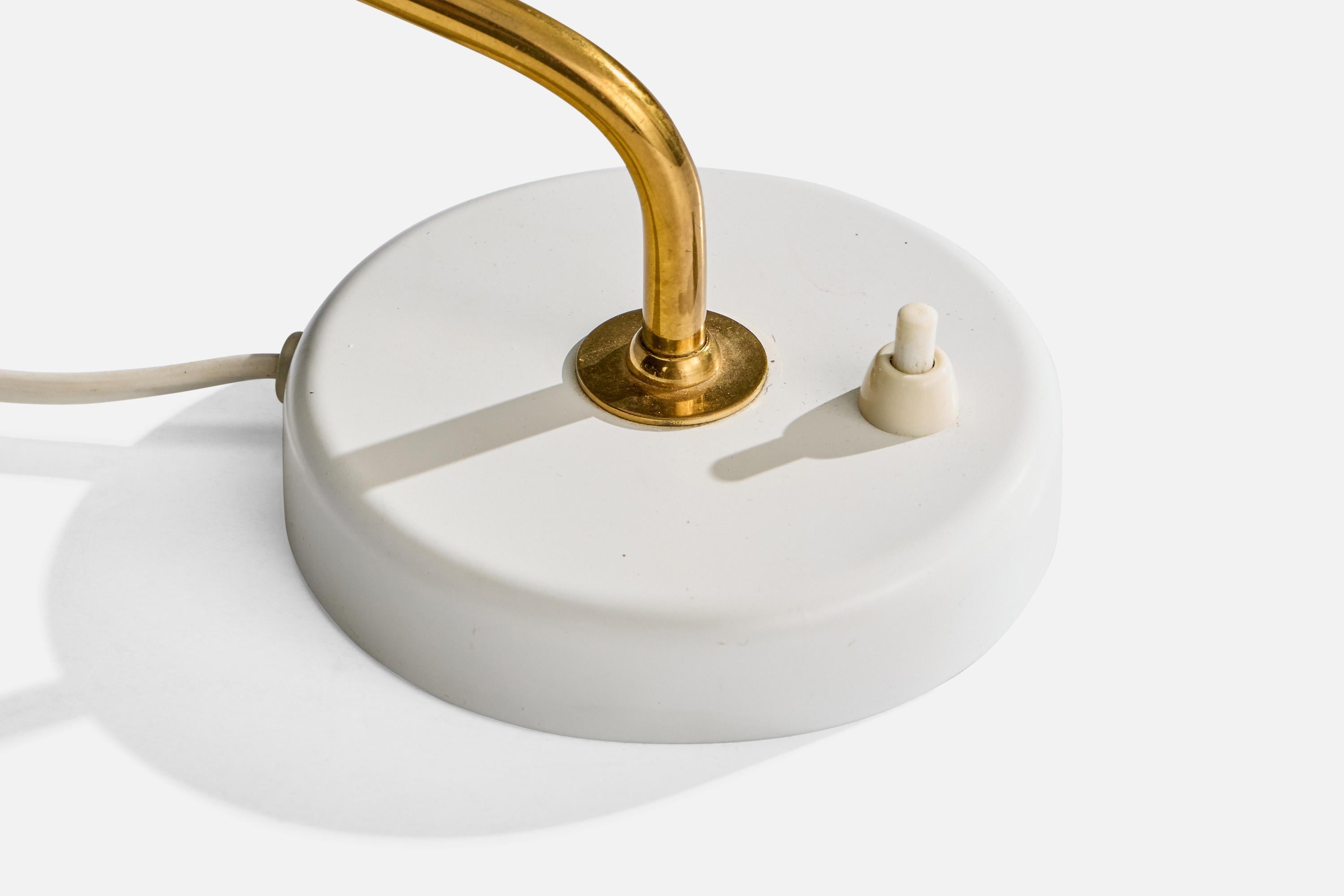 Mid-20th Century Ringus, Table Lamp, Brass, Metal, Sweden, 1950s For Sale