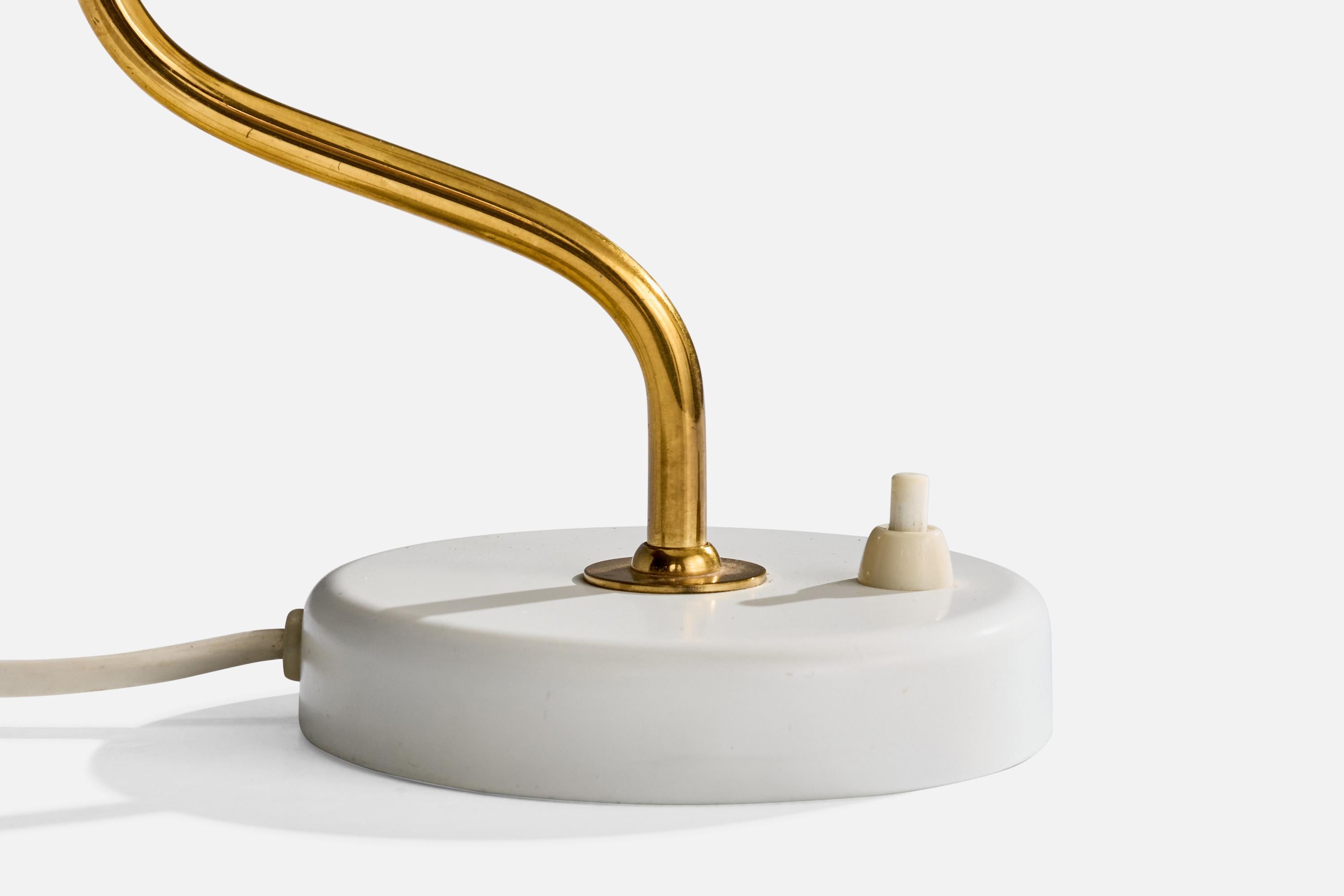 Ringus, Table Lamp, Brass, Metal, Sweden, 1950s For Sale 1