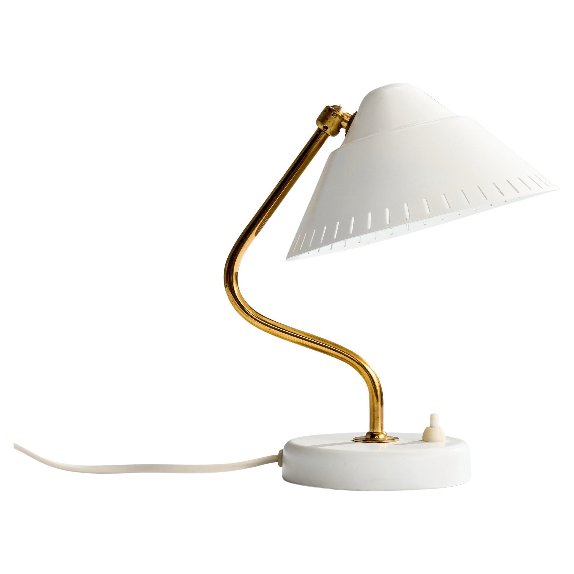 Ringus, Table Lamp, Brass, Metal, Sweden, 1950s For Sale