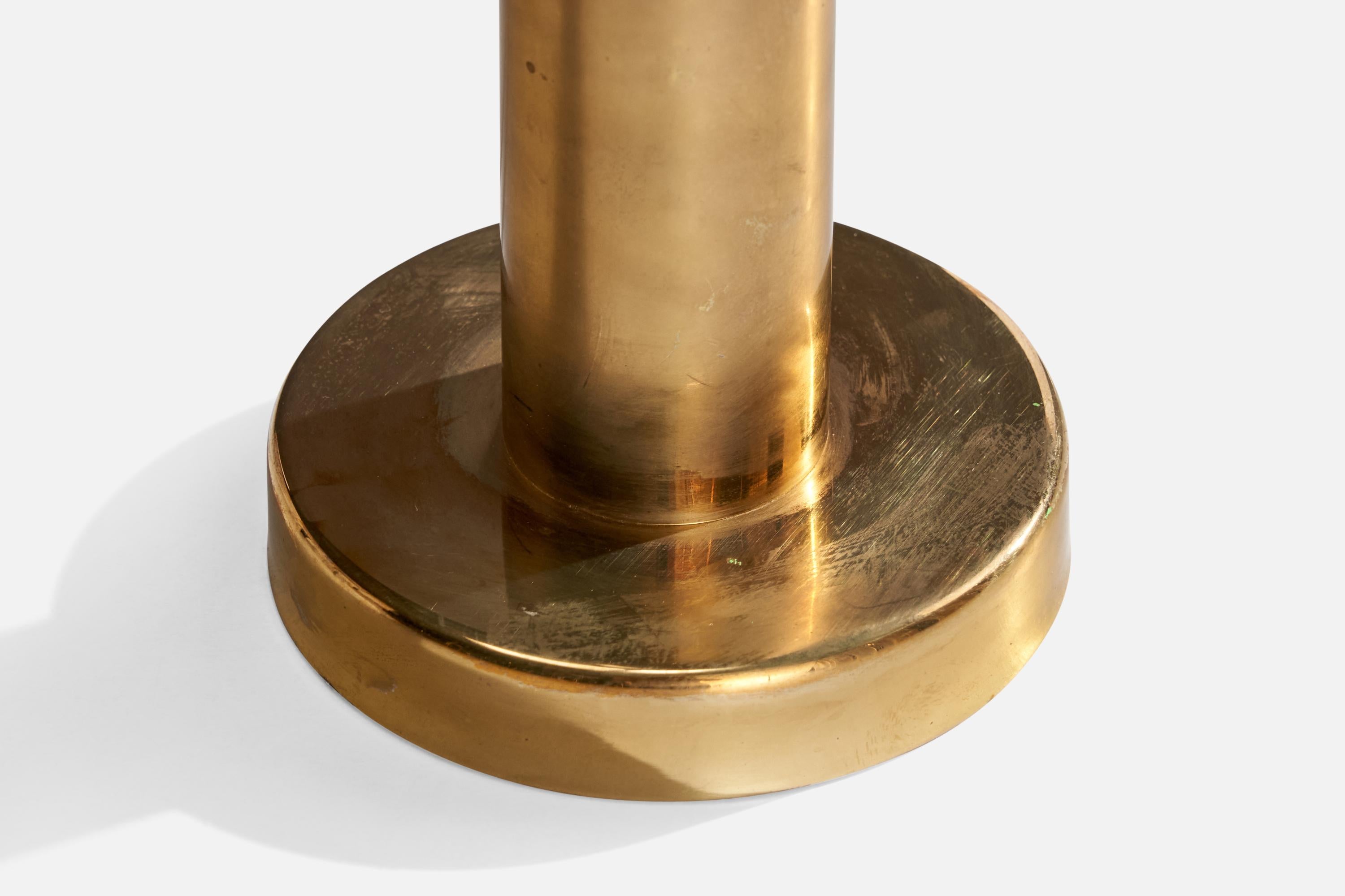 Ringus, lampe de table, laiton, teck, Suède, années 1950 en vente 2