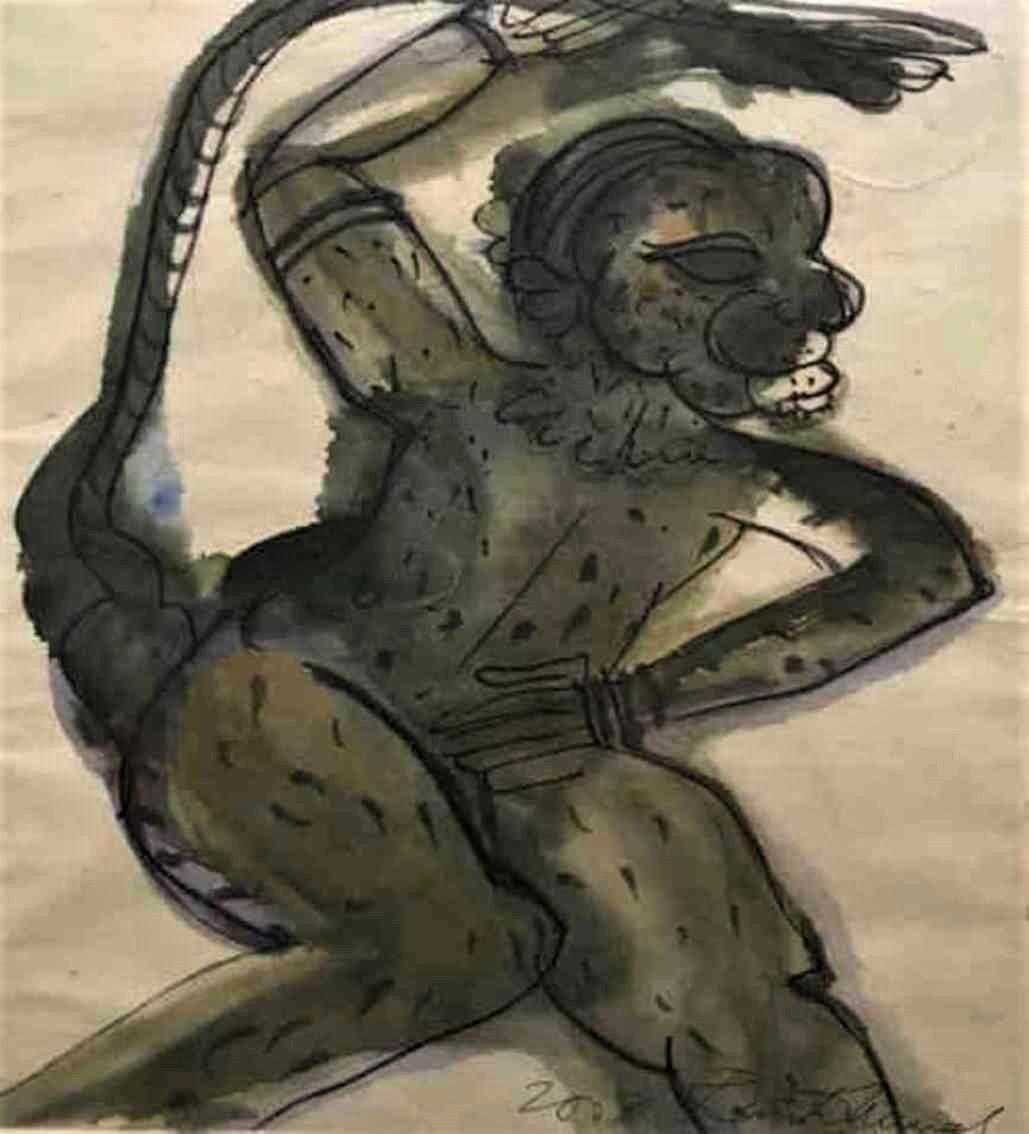 Sin título, Figurativo, Acuarela sobre papel, Artista india Rini Dhumal "En Stock"
