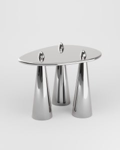 Rino III TM Side Table in Polished Aluminum by Studio Orth