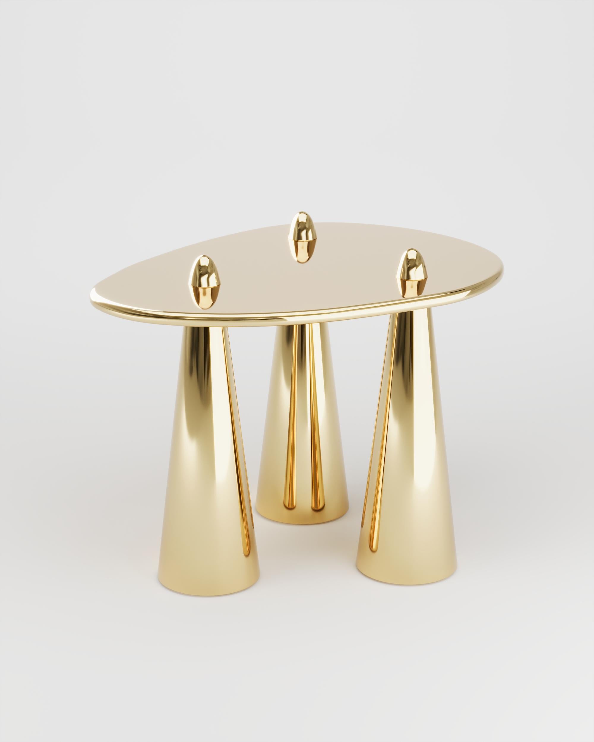 Rino III TM Beistelltisch aus poliertem Aluminium von Studio Orth im Angebot 1