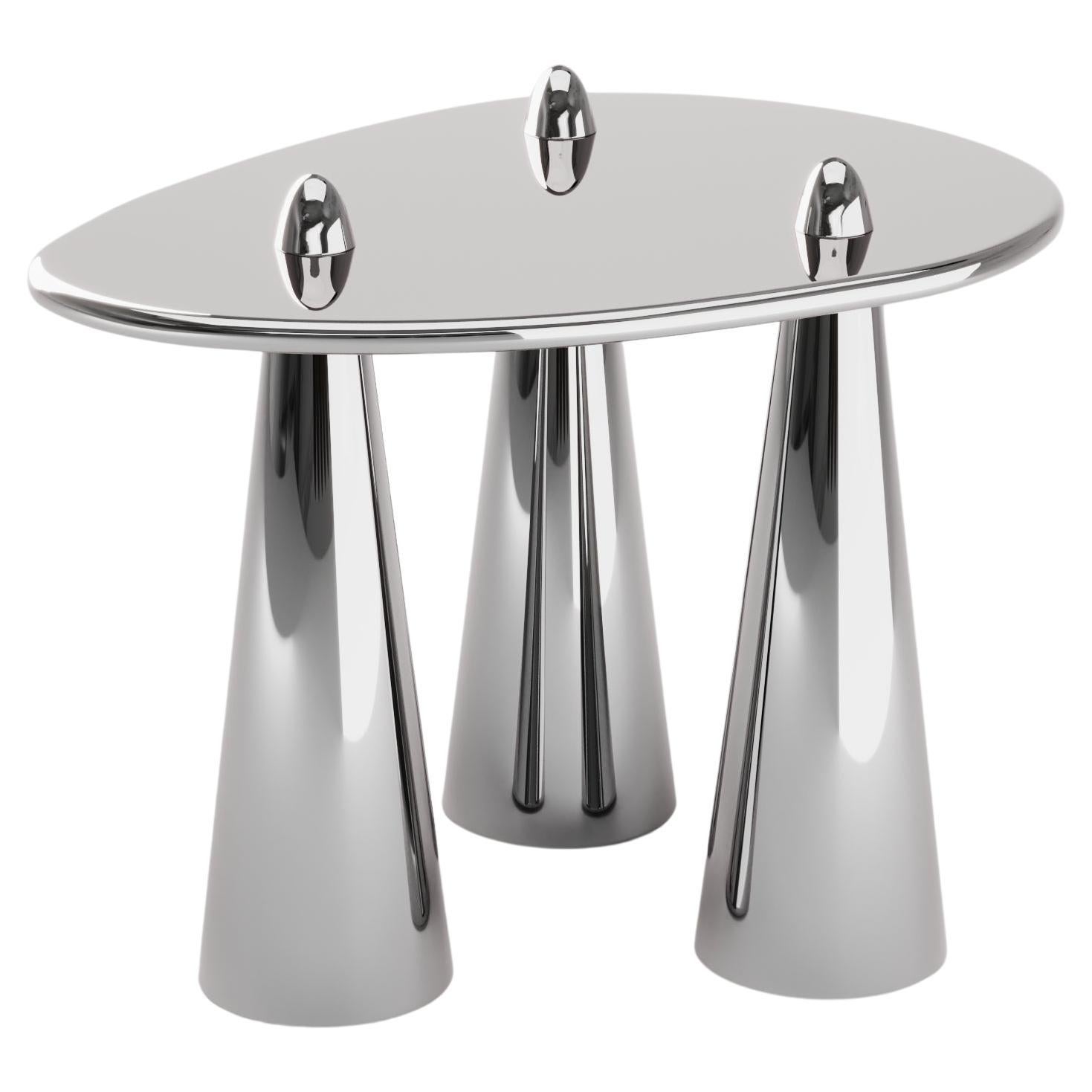 Rino III TM Beistelltisch aus poliertem Aluminium von Studio Orth im Angebot