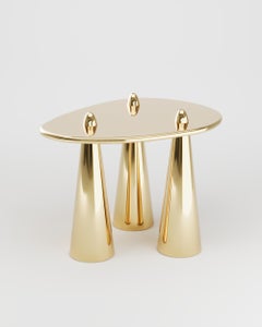 Tavolino Rino III TM in ottone lucido di Studio Orth