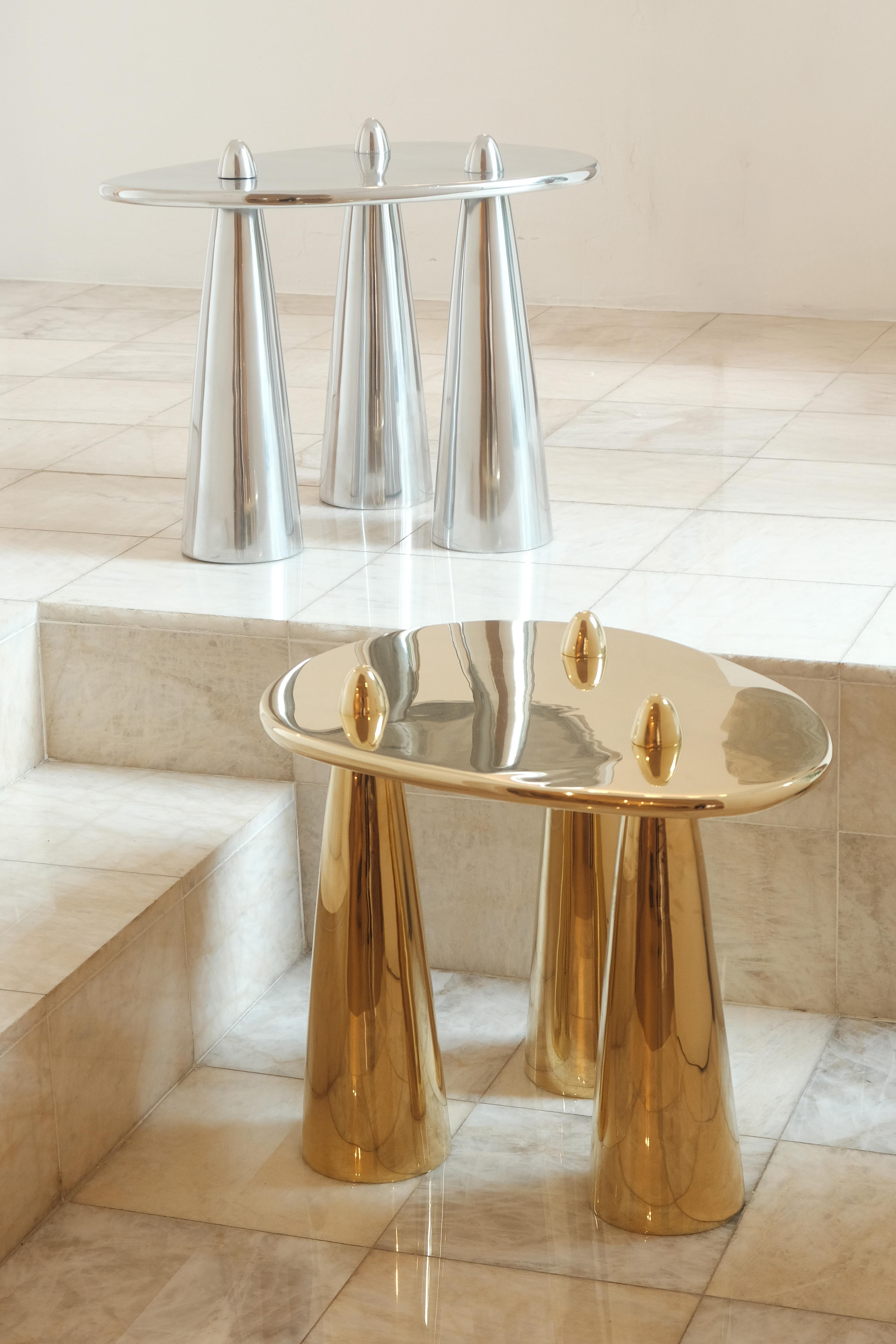 Rino III TM Beistelltisch aus poliertem Messing von Studio Orth (Sonstiges) im Angebot