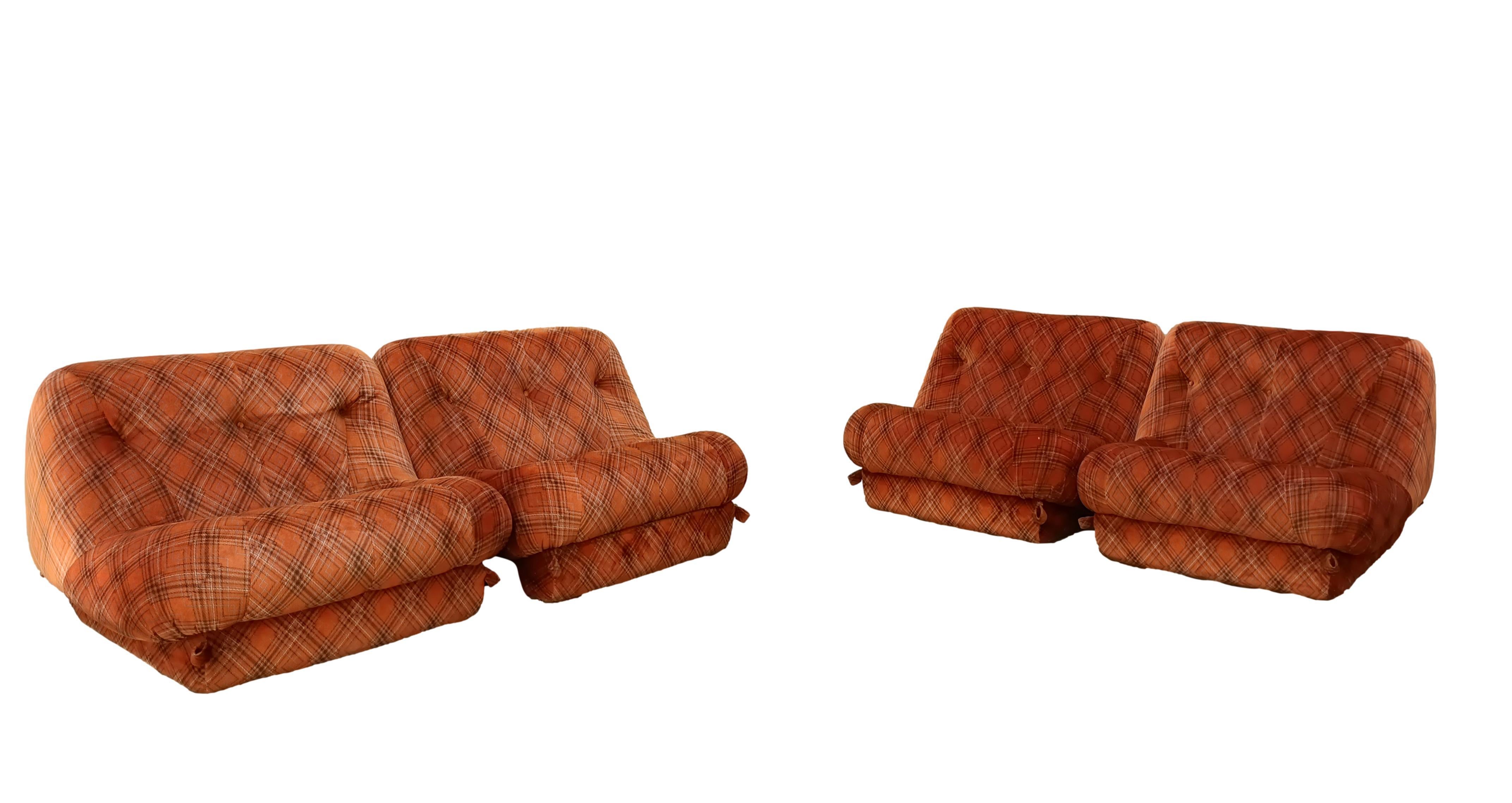Rino Maturi para Mimo Padova Nuvolone Sofá modular de 4 plazas, Italia Años 70 en venta 2