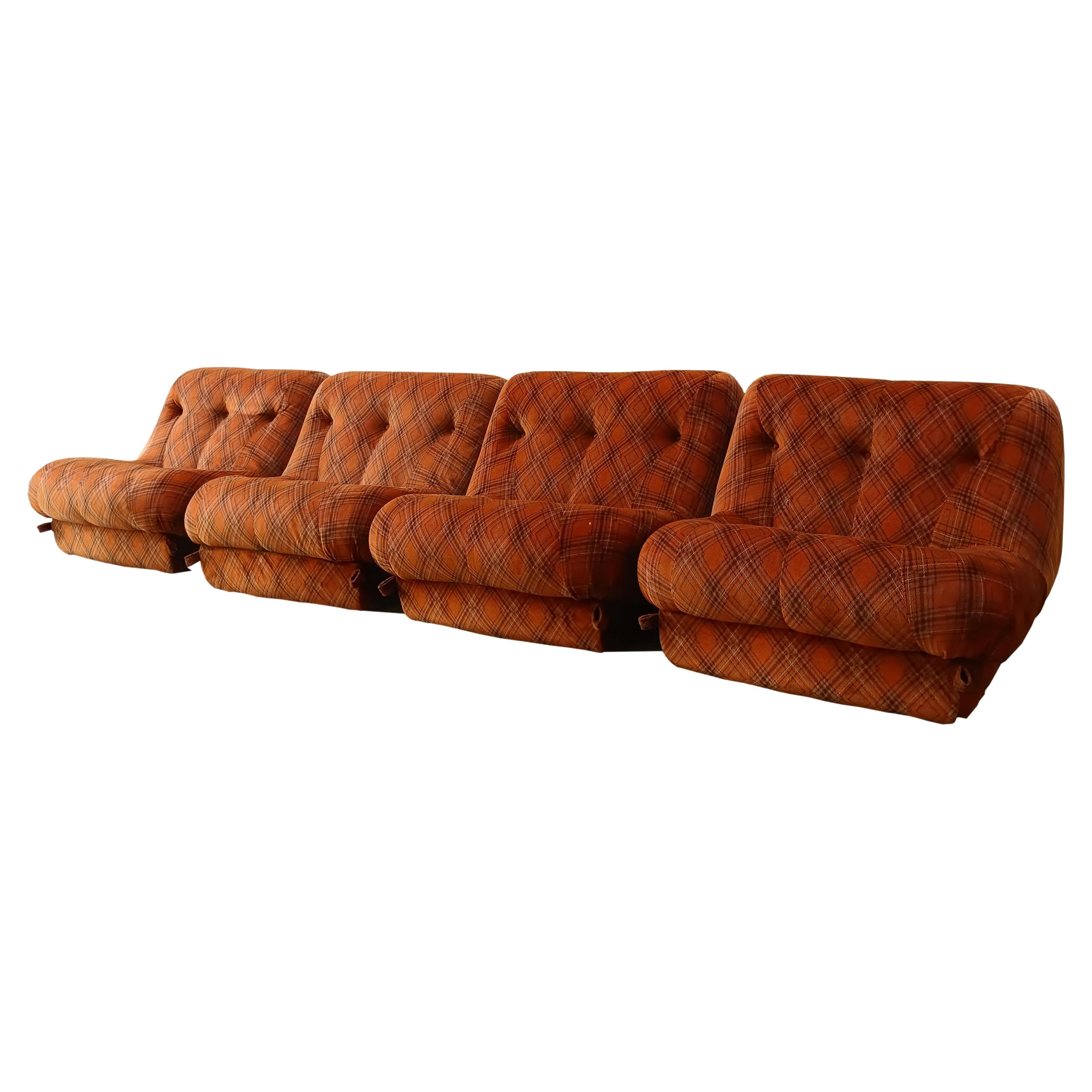 Rino Maturi pour Mimo Padova Canapé modulaire 4 places Nuvolone, Italie, années 1970