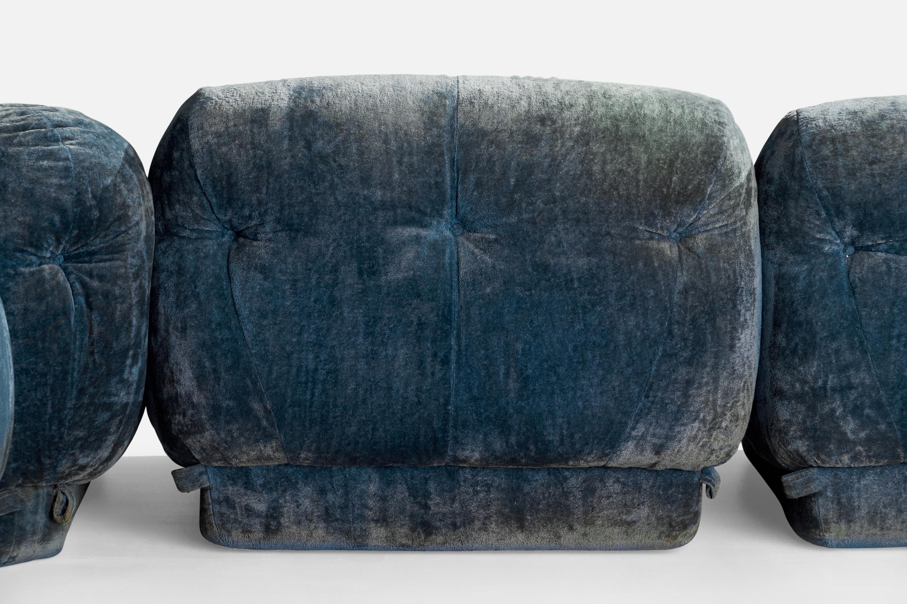 Fin du 20e siècle Grand canapé sectionnel Rino Maturi, tissu, Italie, 1970 en vente