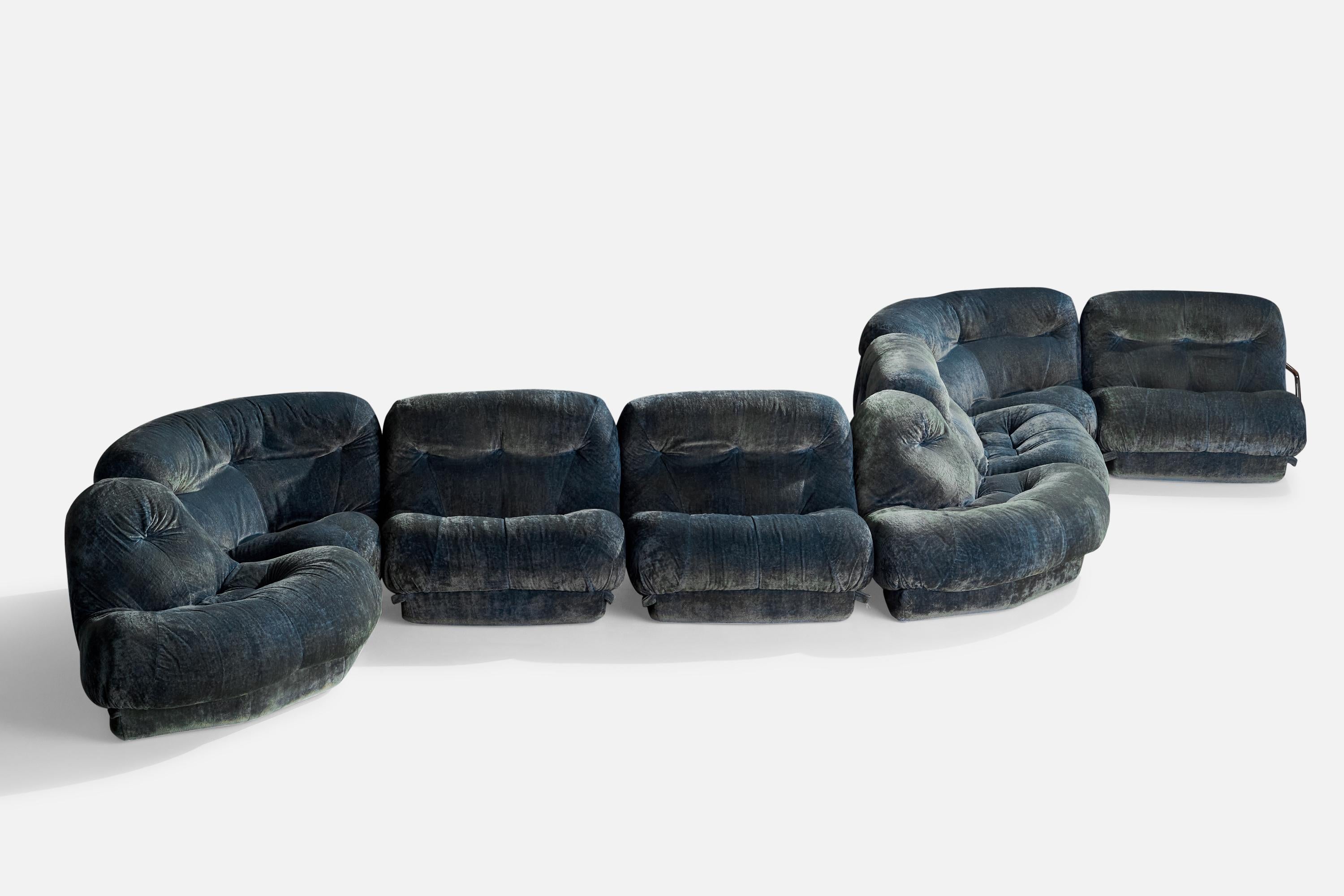 Rino Maturi, Large Sectional Sofa, Fabric, Italy, 1970s For Sale 2