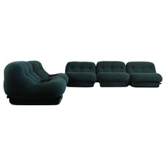 Rino Maturi Nuvolone Modular Sofa in Dark Green Fabric by MIMO, 1970s, Italy