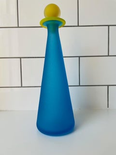 Rino Tagliapietra Murano glass vase / bottle. Vetri d'Arti. Satined glass Murano