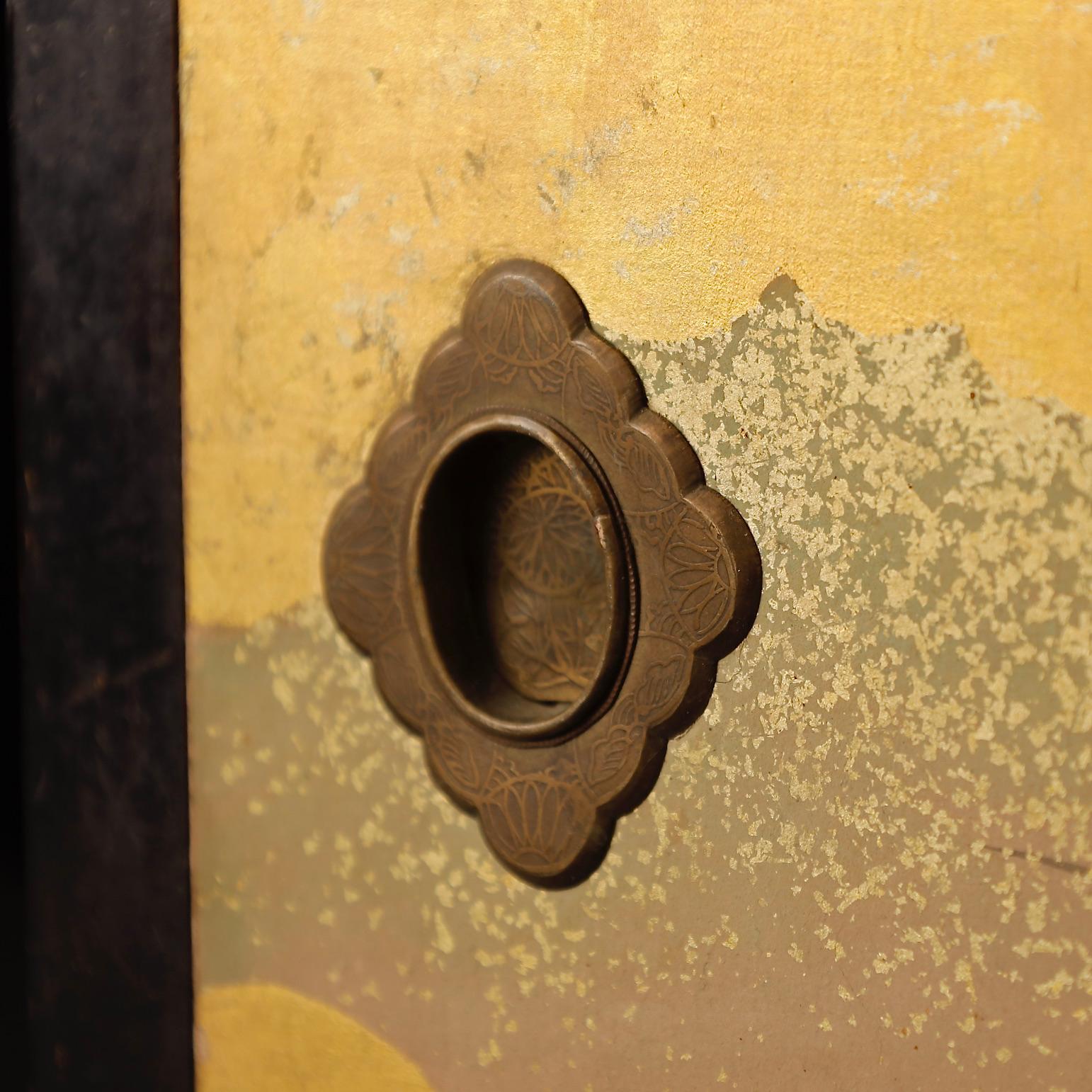 19th Century Rinpa-Inspired Crane Sliding Doors, Late Edo Period
