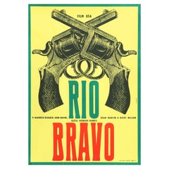 "Rio Bravo" Original Vintage Movie Poster by Karel Vaca, Czech A3, 1967
