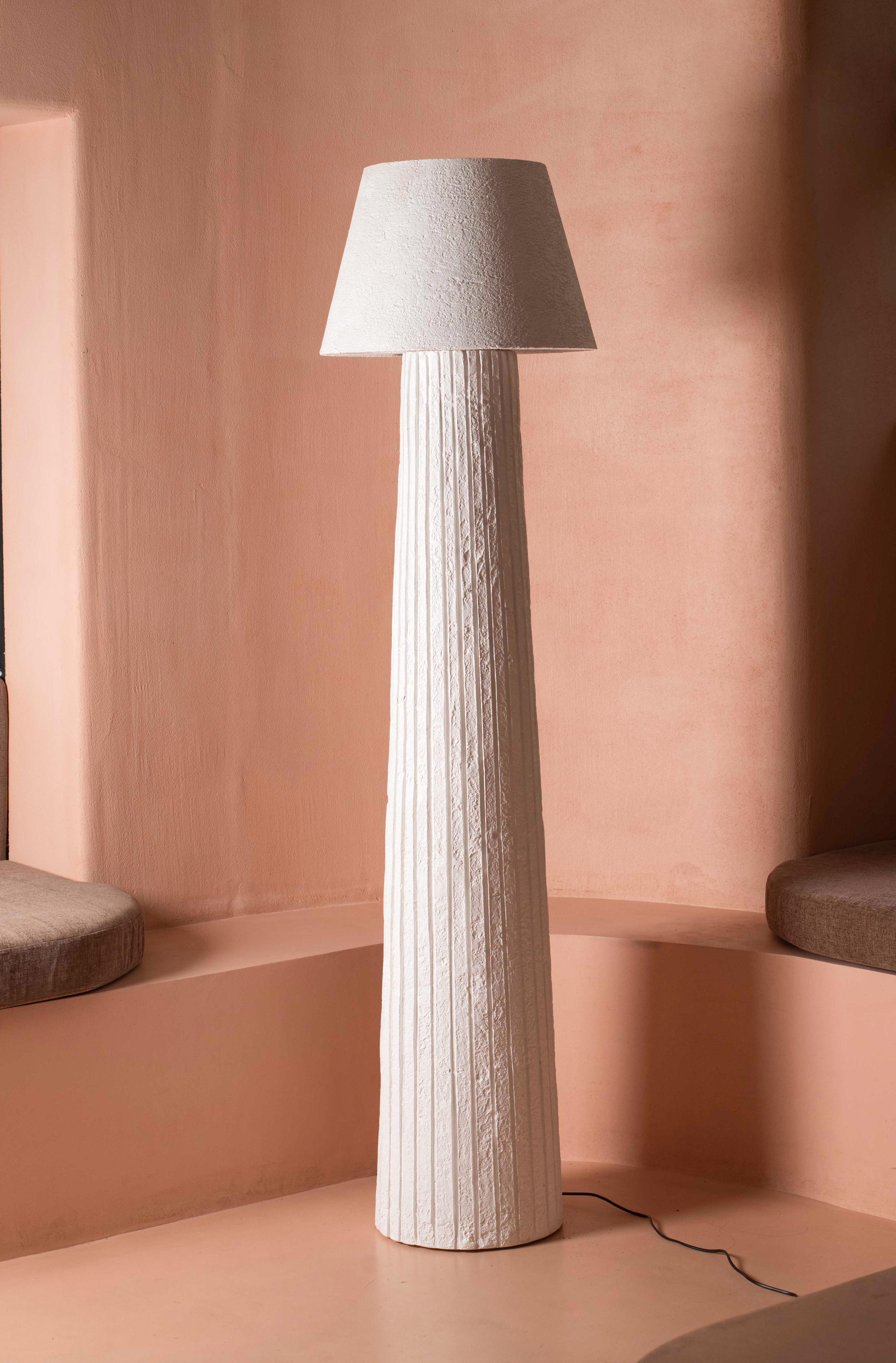 Rio Floor Lamp by Harshita Jhamtani Designs
Dimensions: D 53.3 x H 172.7 cm
Materials: Claypaste, metal.

Available in Egg White, Blush Pink, Charcoal Black, or Nude. Please contact us.

Introducing the Rio Floor Lamp, an elegant lighting solution
