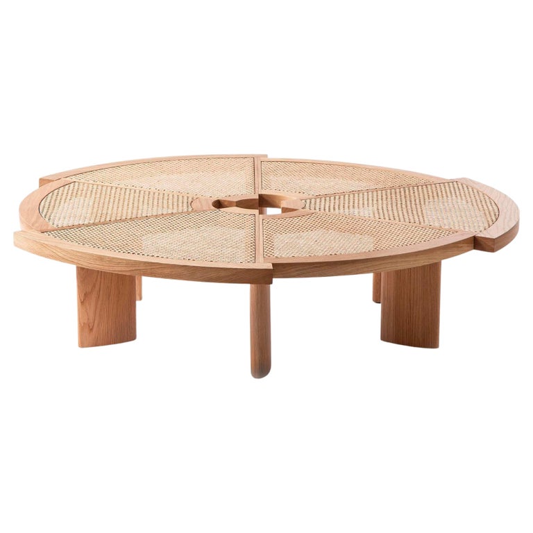 Rio Low Table by Charlotte Perriand for Cassina, Rattan & Wood, Italy