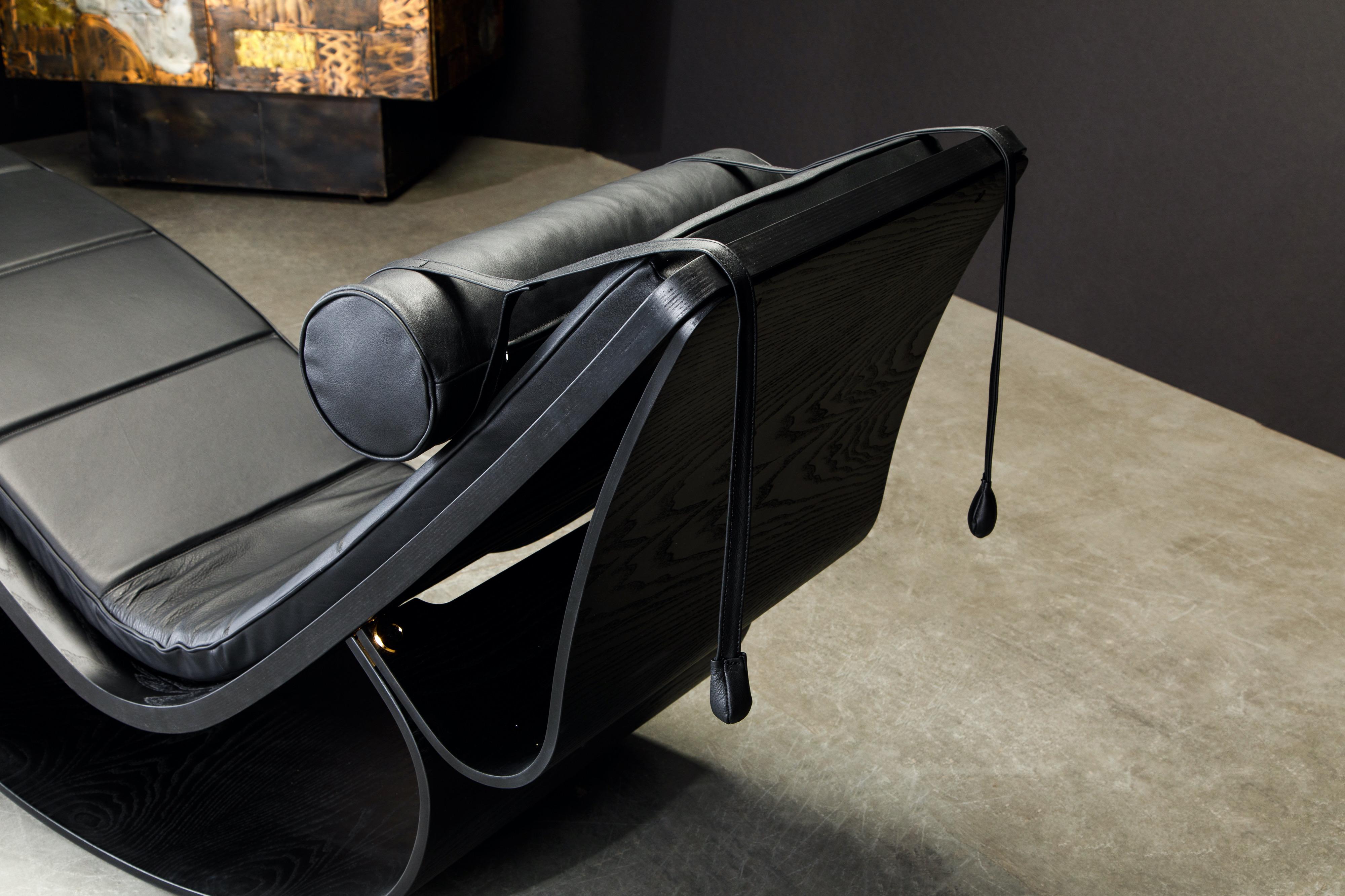 Leather 'Rio' Rocking Chaise Lounge by Oscar Niemeyer for Fasem International, New