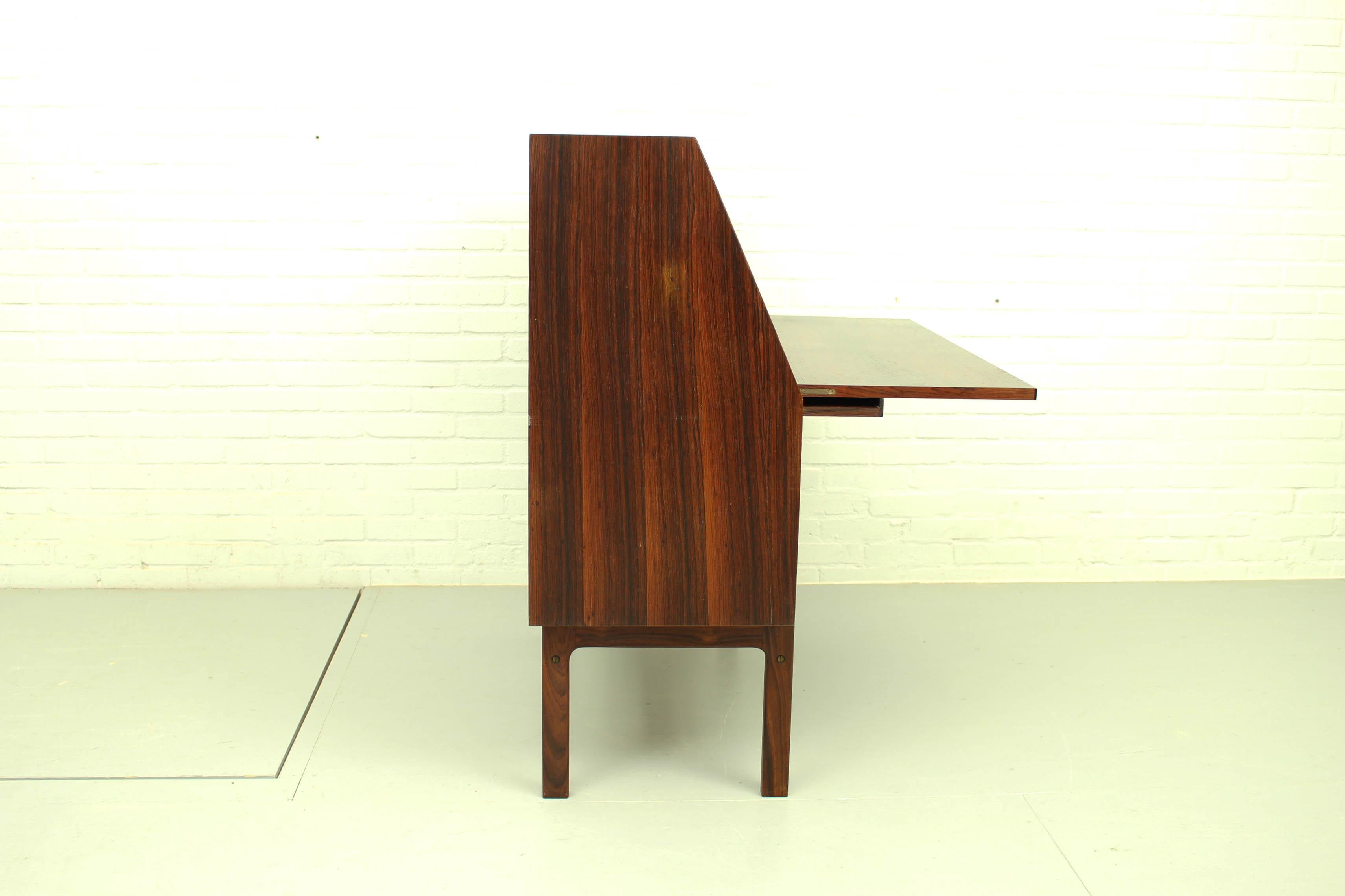 Mid-Century Modern Rio Rosewood Drop Front Secretary Desk by Arne Wahl Iversen for Vinde Mobelfabri For Sale