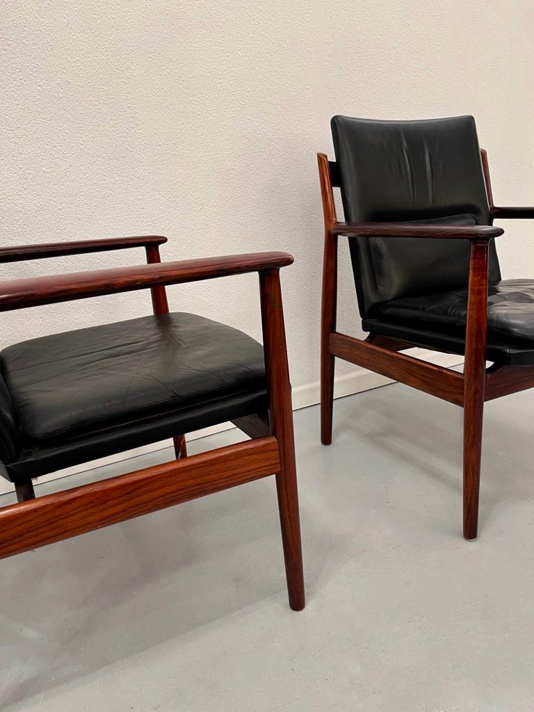 Rio Rosewood & Leather Model 431 Lounge Chairs Set by Arne Vodder, Denmark 1950s For Sale 5
