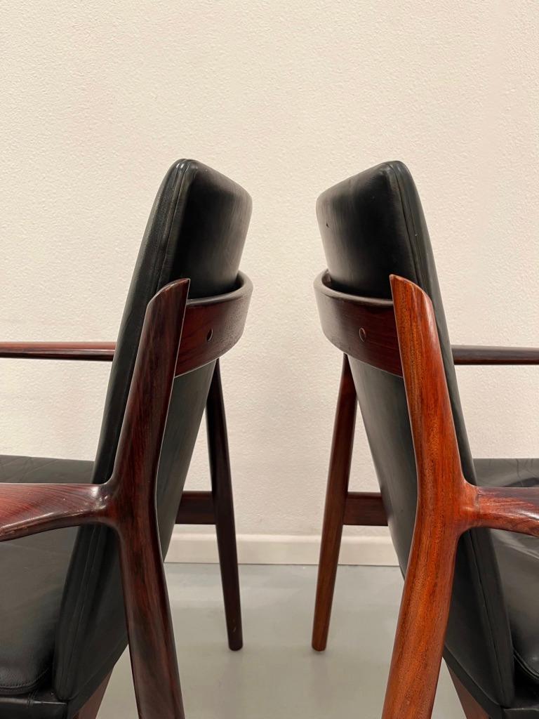 Rio Rosewood & Leather Model 431 Lounge Chairs Set by Arne Vodder, Denmark 1950s For Sale 1