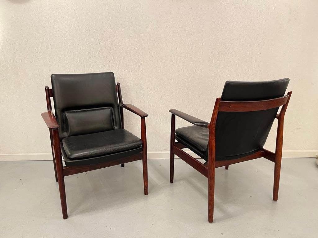 Rio Rosewood & Leather Model 431 Lounge Chairs Set by Arne Vodder, Denmark 1950s For Sale 2