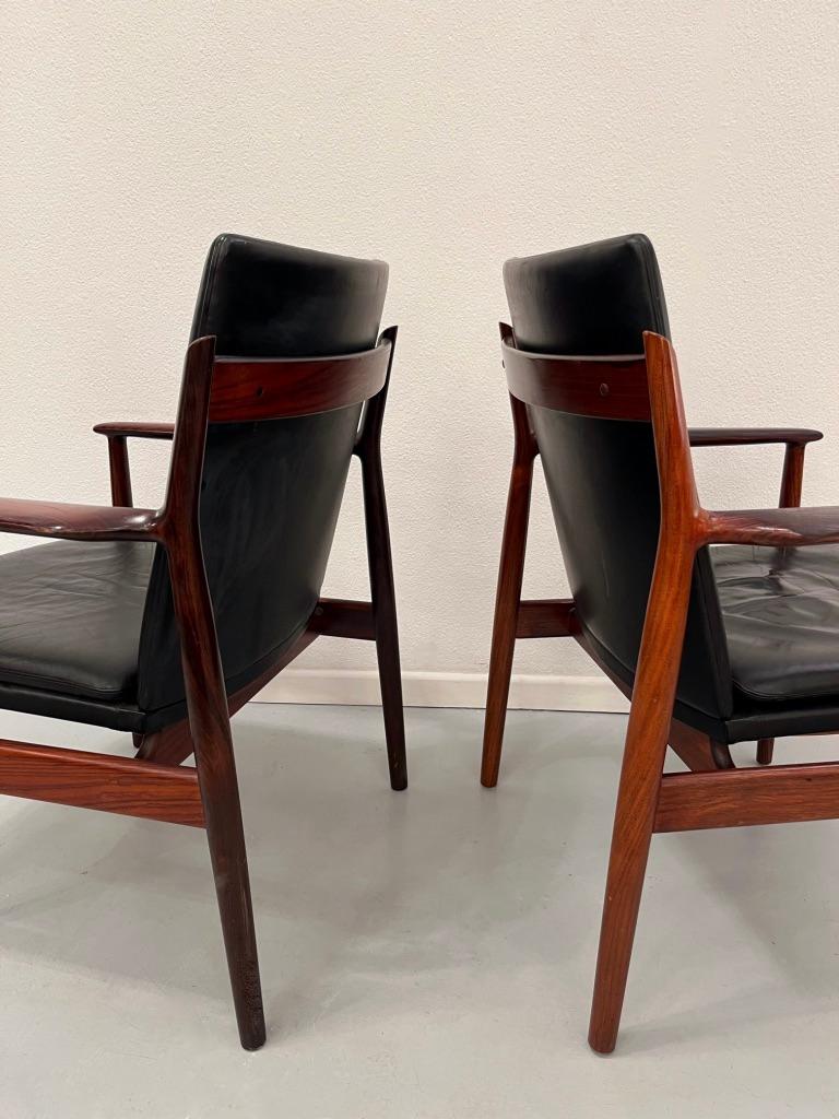 Ensemble de chaises longues Rio en bois de rose et cuir Modèle 431 d'Arne Vodder, Danemark, années 1950 en vente 2