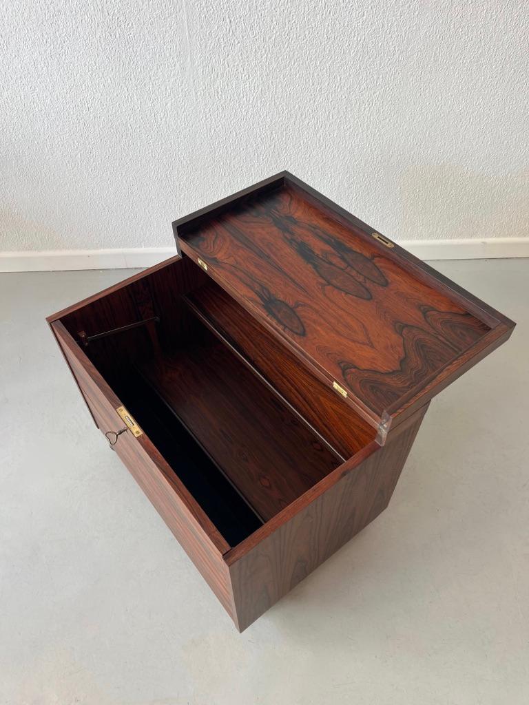 Norwegian Rio Rosewood Vintage Cube Bar by Rolf Hesland for Bruskbo, Norway 1960s For Sale