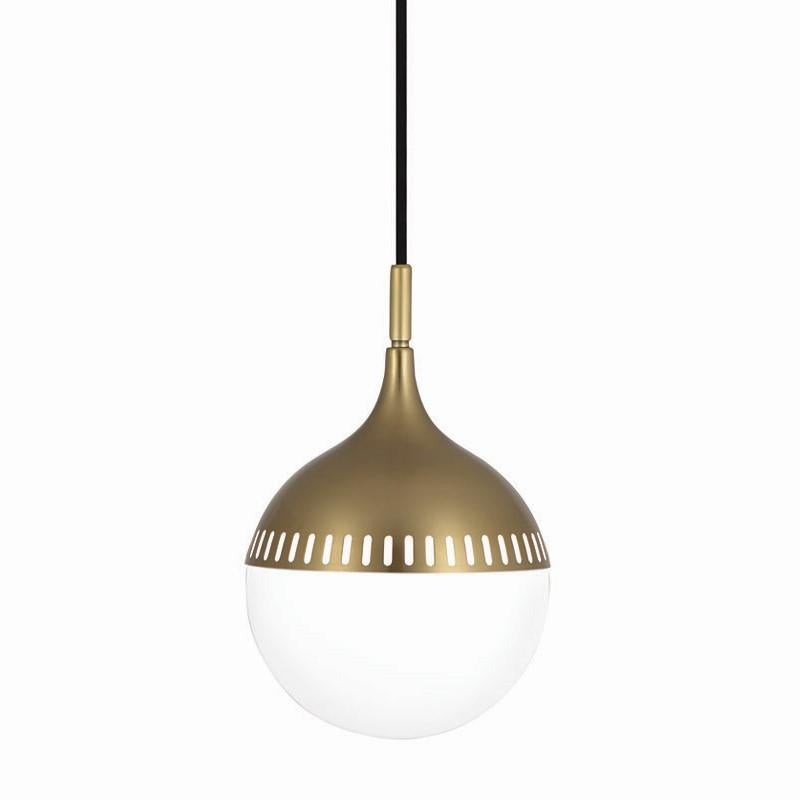 Well rounded. Conjure Mid-Century Modernism with a light that swings between industrial cool and vintage warmth. Laser-cut detailing accentuates the orb's elongated silhouette. Cluster three Rio small pendant lights at different heights above a