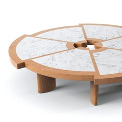 Rio Low Table by Charlotte Perriand for Cassina, Marble & Wood, Italy