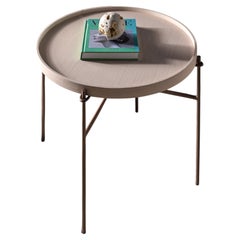 Rion Coffee Table 25 x 19 in, Dover Oak and Chocolate Metal
