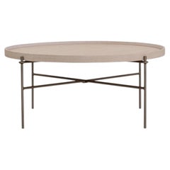 Coffee Table in Dover Oak with Chocolate Brown Metal, Modern Design