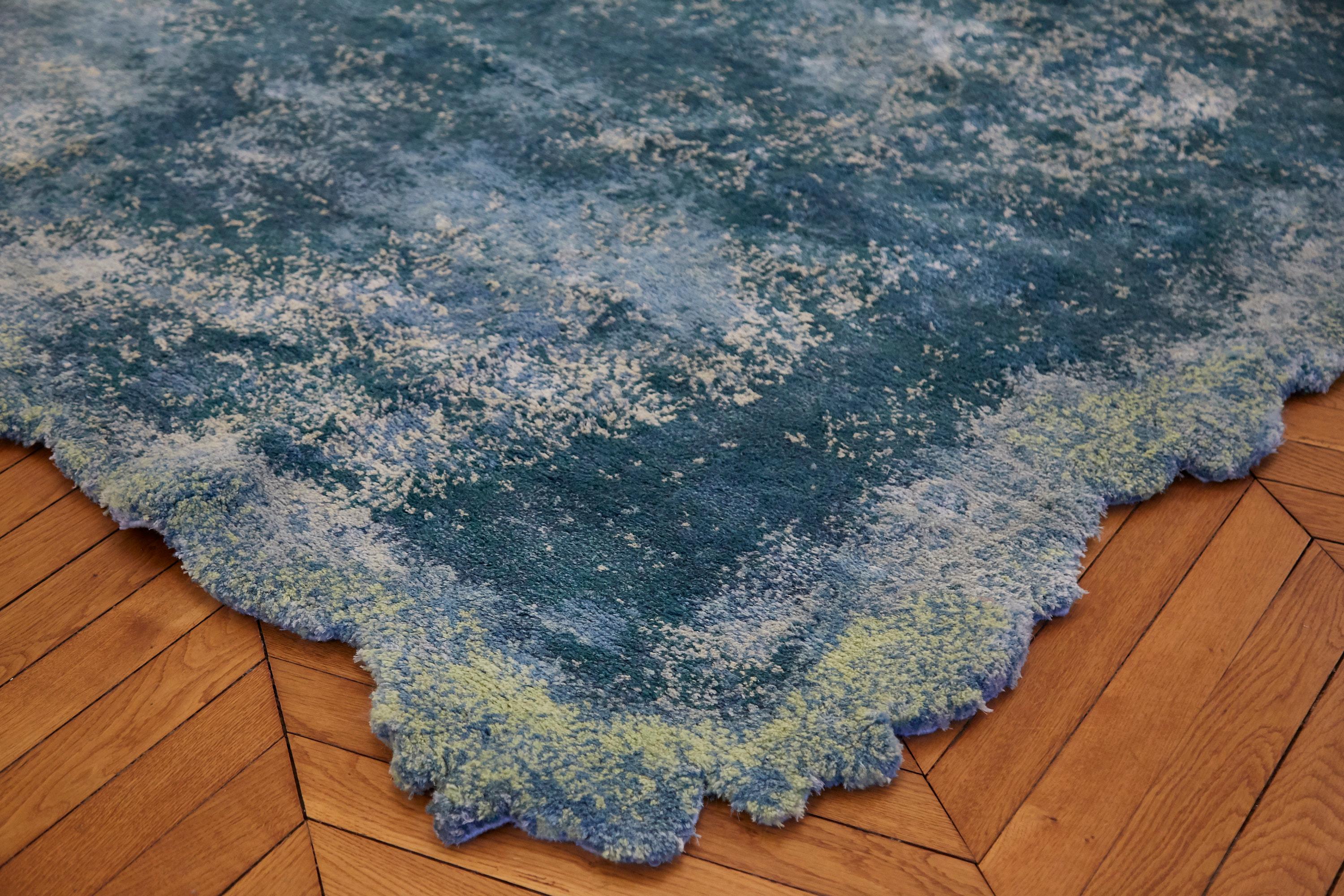Riot - Wool Silk Blend High Pile Hand Knotted Carpet Rug by Jan Kath In Good Condition In Paris, FR