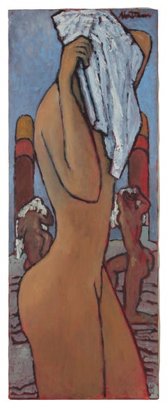 Modernist Female Nude, Oil on Canvas Painting, 2007