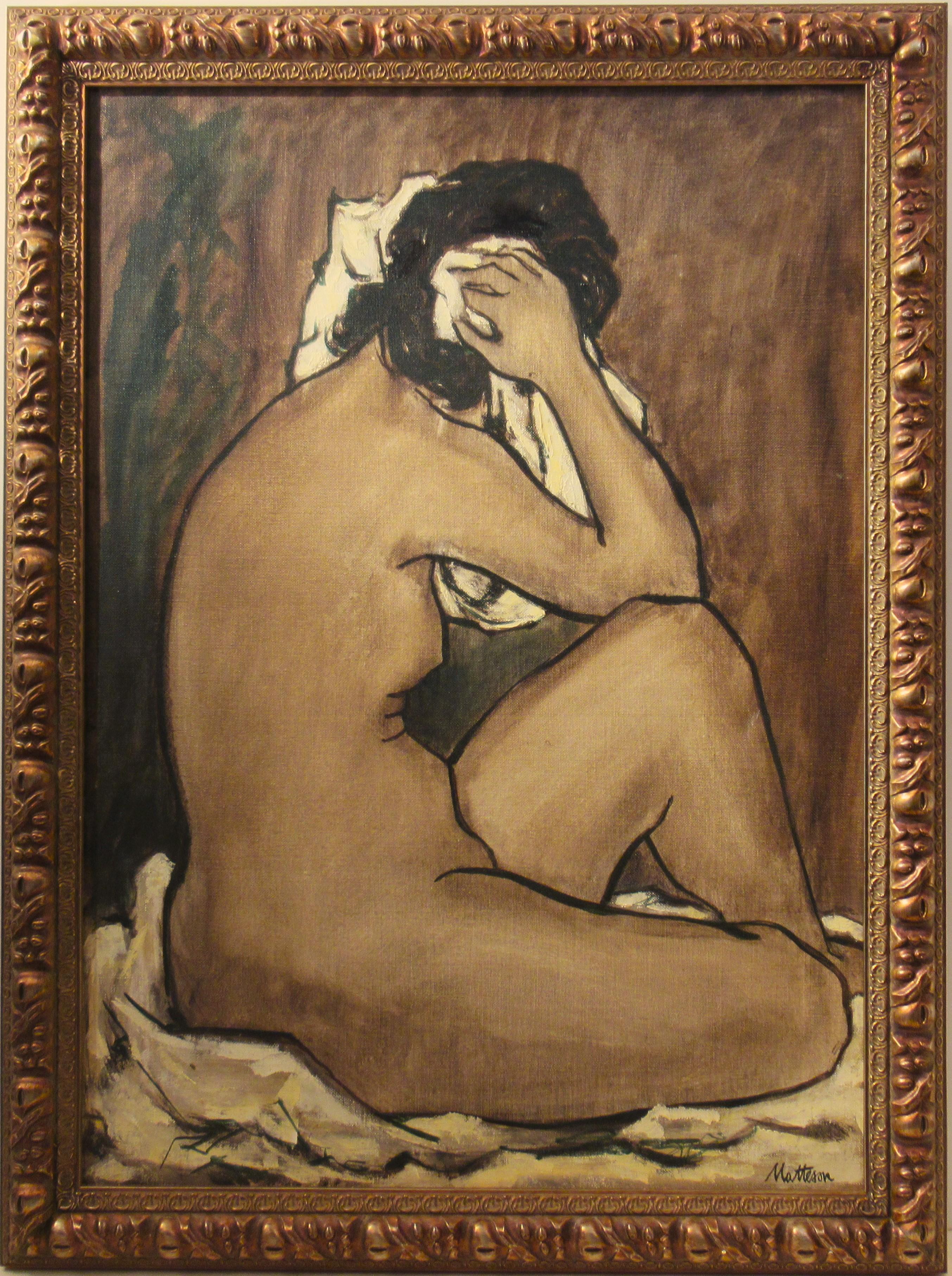 Rip Matteson Figurative Painting - Nude Drying Her Hair