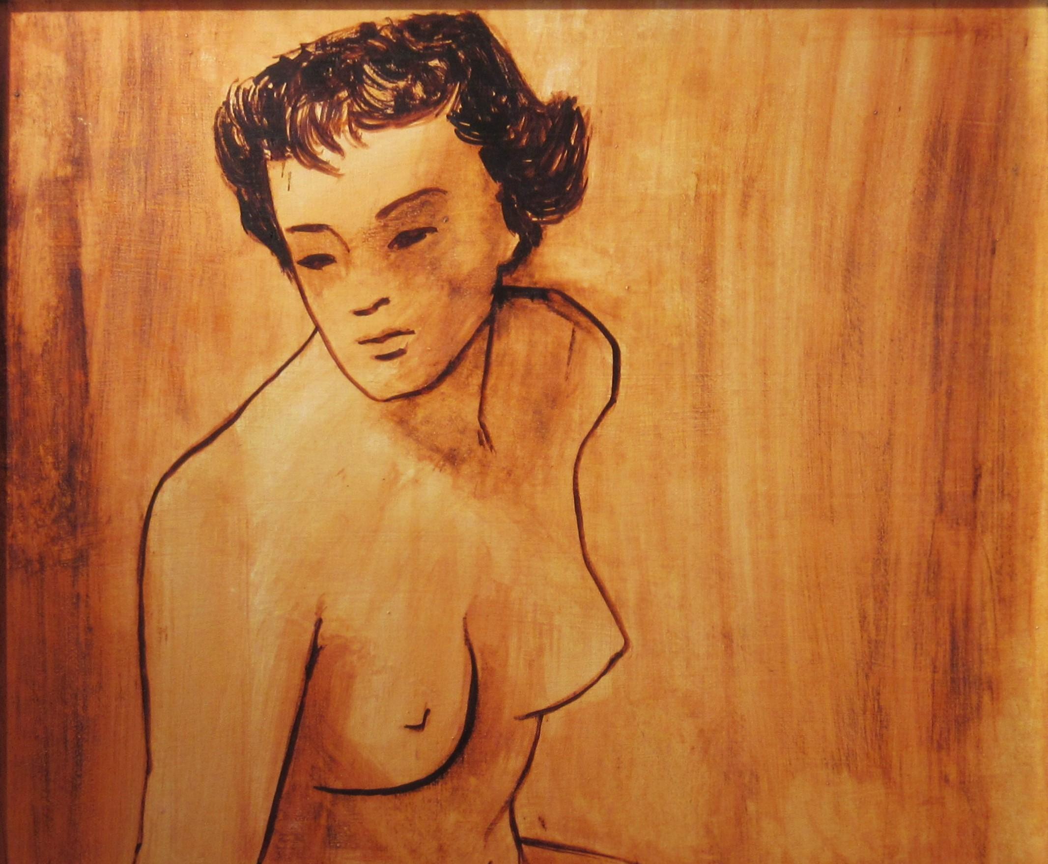 Nude  - American Impressionist Painting by Rip Matteson