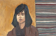 Portrait of a Woman with Stripes, Oil Painting