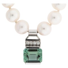 “Ripieno” Necklace with 18k White Gold, Brilliants, Tourmaline
pearls