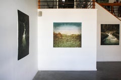 Greenway- Watercolor, Painting, Paper, Landscape, Green, Blue, Brown, Abstract