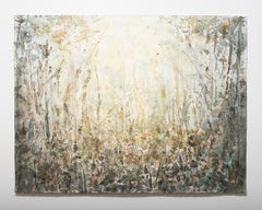 Transpiration 2- Natural Landscape, Brown, Green, Painting, Watercolor, Abstract