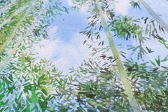 Untitled- Nature, Landscape, Skyscape, Trees, Green, Blue, Painting, Watercolor