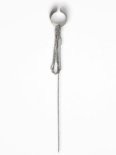 Ripped Chains Single Ring in Rhodium Plated 925 Sterling Silver by O Sh